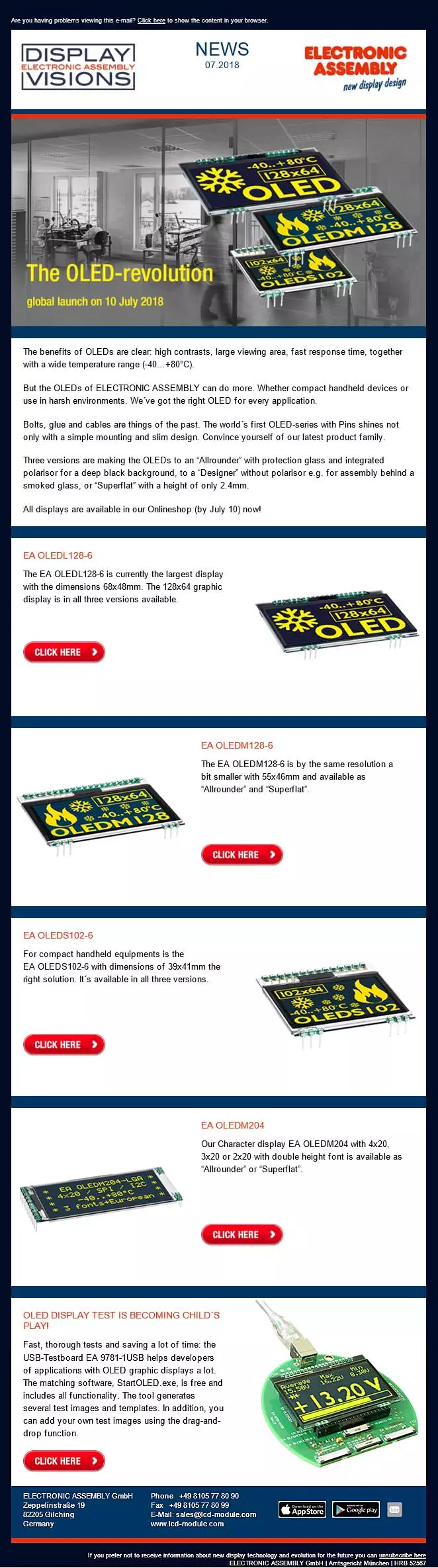 Newsletter 2018/07: OLED with Pins