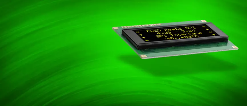 OLED displays modules in yellow light active OLED displays modules in yellow light active