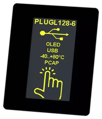 HMI displays color as OLED with USB, RS232, I²C and SPI. Including touch panel PCAP HMI displays color as OLED with USB, RS232, I²C and SPI. Including touch panel PCAP