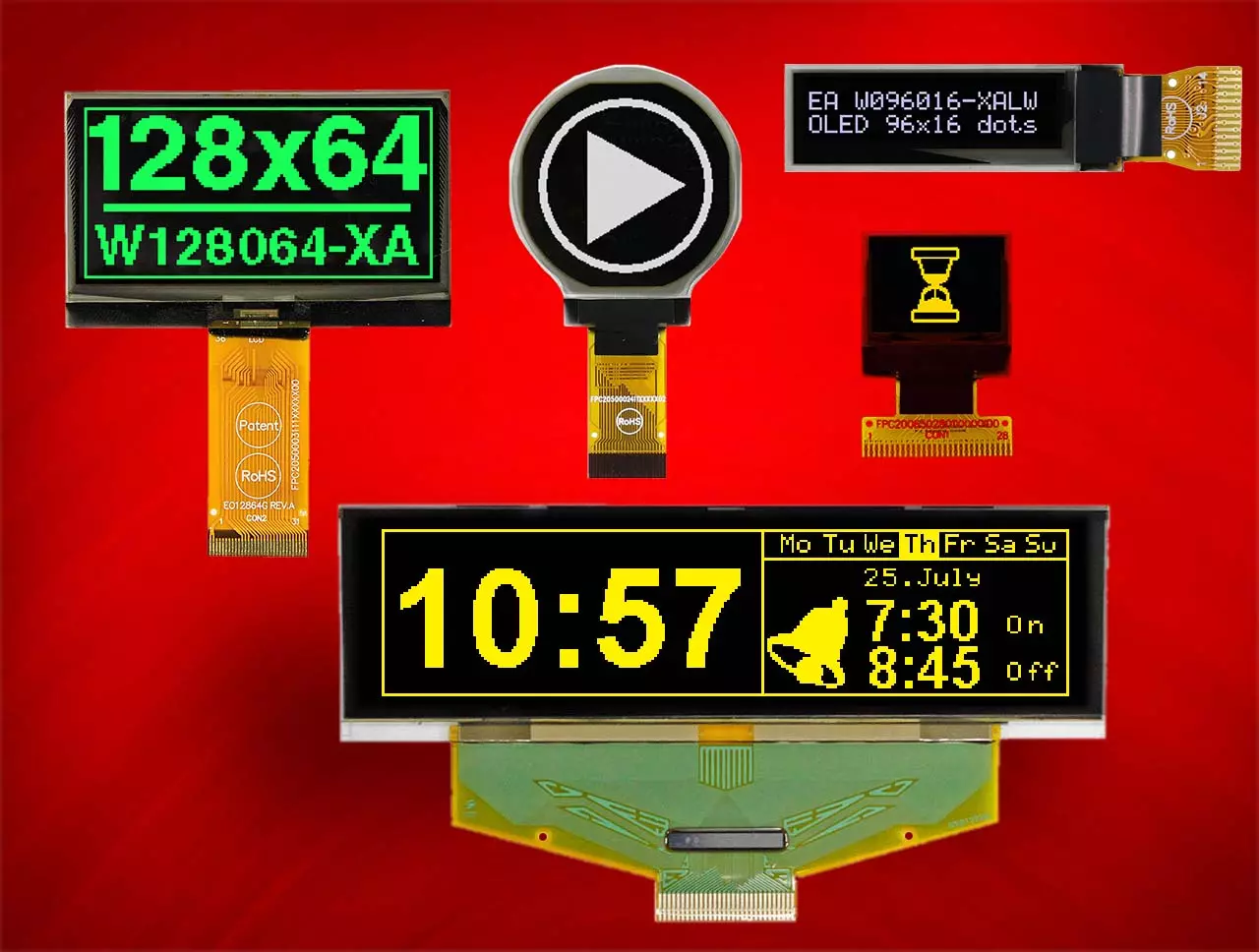 Small OLED graphic displays with FPC flex cable Small OLED graphic displays with FPC flex cable