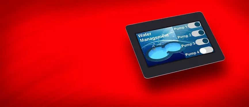 [Translate to Englisch:] mini HMI mit Touchpanel und eingebauter Intelligenz zum Steuern: uniTFTs Displays