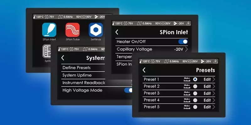 Mass spectrometer with small TFT HMI display Mass spectrometer with small TFT HMI display