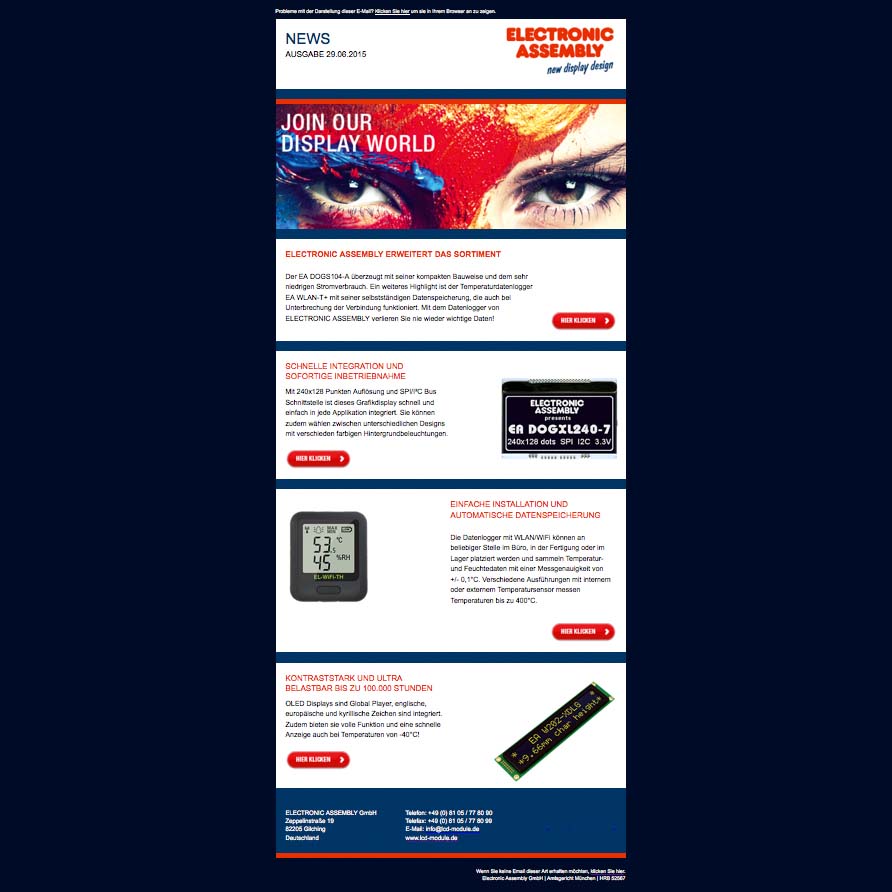 Newsletter 2015/06 OLED 2x20 Newsletter 2015/06 OLED 2x20