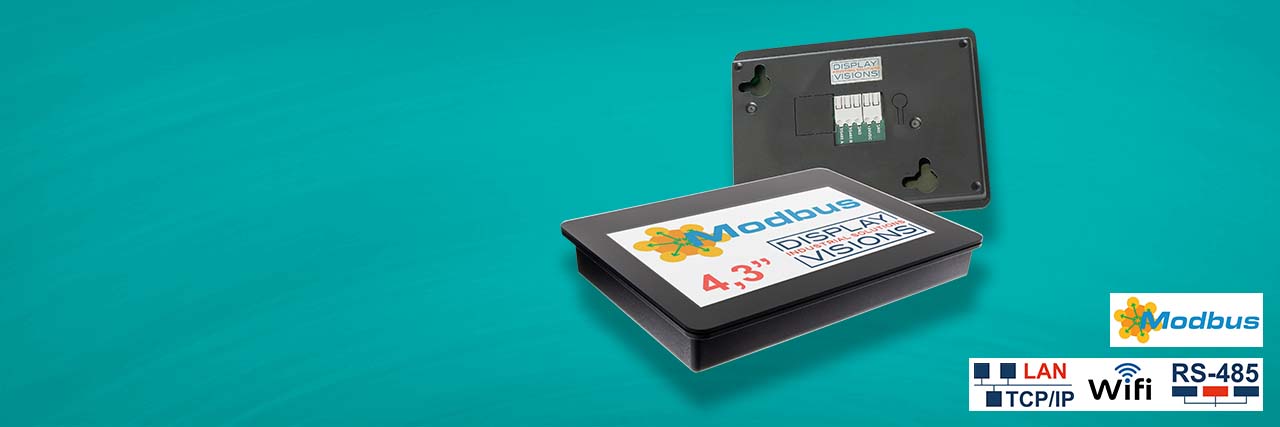 [Translate to Englisch:] HMI Displays für Modbus RTU/TCP LAN, WiFi, RS485, RS232, USB, I2C, SPI